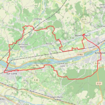 Itinéraire Autour de la Loire par le Château de Valmer, distance, dénivelé, altitude, carte, profil, trace GPS