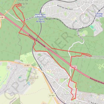 Itinéraire Marly et Noisy le roi, distance, dénivelé, altitude, carte, profil, trace GPS