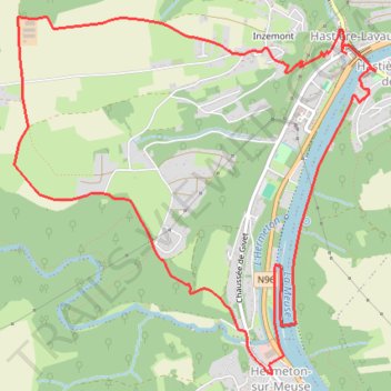 Itinéraire HASTIERE-Vélo-C1-les crêtes d'Inzémont, distance, dénivelé, altitude, carte, profil, trace GPS