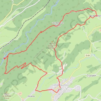 Itinéraire Les gorges de la Bienne, séjour à Lamoura, distance, dénivelé, altitude, carte, profil, trace GPS