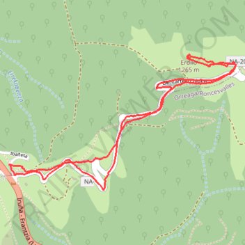 Itinéraire La redoute de Zelaia depuis le Port d'Ibañeta, distance, dénivelé, altitude, carte, profil, trace GPS