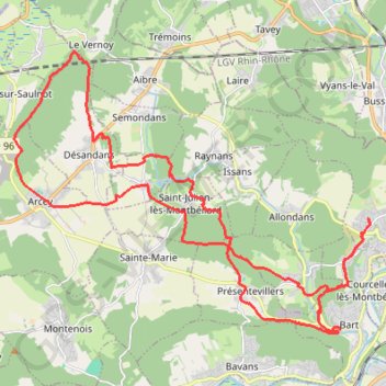 Itinéraire Le vernois, distance, dénivelé, altitude, carte, profil, trace GPS