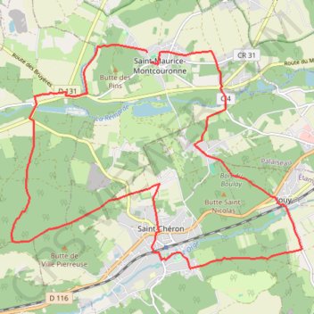 Itinéraire Saint Maurice-Moncouronne boucle Saint Chéron, distance, dénivelé, altitude, carte, profil, trace GPS