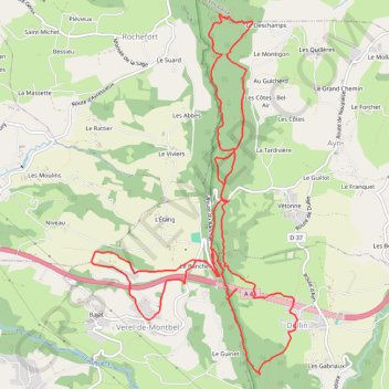 Itinéraire Verel de Montbel (73), distance, dénivelé, altitude, carte, profil, trace GPS