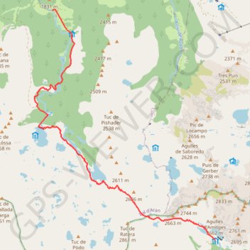 Itinéraire J3 : Refugi d'Amitges - Bòrda d'Espà, distance, dénivelé, altitude, carte, profil, trace GPS