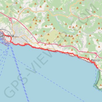 Itinéraire De Camogli à Genova (Est), distance, dénivelé, altitude, carte, profil, trace GPS