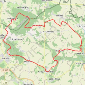 Itinéraire Grisy - Butte de Rone - Grisy, distance, dénivelé, altitude, carte, profil, trace GPS