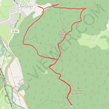 Itinéraire Barbazan - Refuge Saint-Martin, distance, dénivelé, altitude, carte, profil, trace GPS
