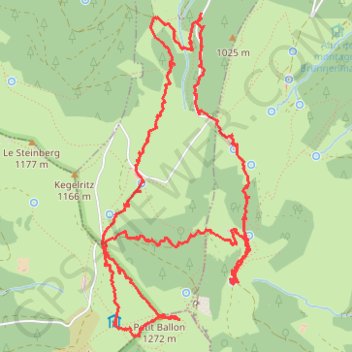 Itinéraire Petit ballon d'Alsace, distance, dénivelé, altitude, carte, profil, trace GPS