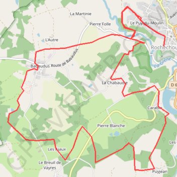 Itinéraire Randonnée de Rochechouart, distance, dénivelé, altitude, carte, profil, trace GPS