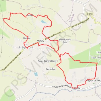 Itinéraire Les deux boucles de Frégimont - Pays de la vallée du Lot, distance, dénivelé, altitude, carte, profil, trace GPS