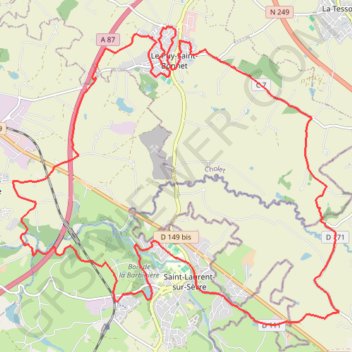 Itinéraire Boucle VTT Le Puy-Saint-Bonnet - Saint-Laurent-sur-Sèvre, distance, dénivelé, altitude, carte, profil, trace GPS