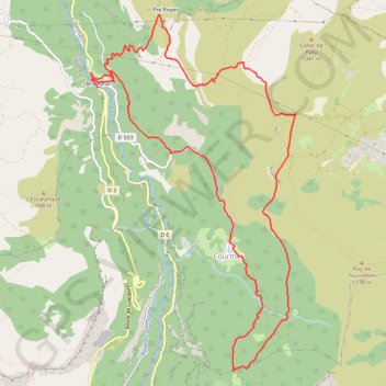 Itinéraire Courmes, distance, dénivelé, altitude, carte, profil, trace GPS