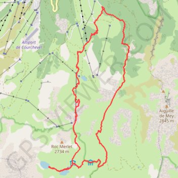 Itinéraire Lacs merlet, distance, dénivelé, altitude, carte, profil, trace GPS