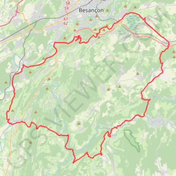 Itinéraire Entre Loue Lison et Doubs, distance, dénivelé, altitude, carte, profil, trace GPS