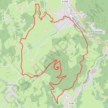 Itinéraire Lapoutroie Randonnée, distance, dénivelé, altitude, carte, profil, trace GPS