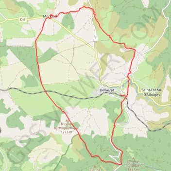 Itinéraire Randonnée à Belvezet en Lozère, distance, dénivelé, altitude, carte, profil, trace GPS