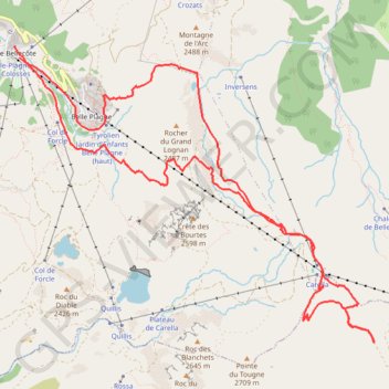 Itinéraire Couloirs des Cable, distance, dénivelé, altitude, carte, profil, trace GPS