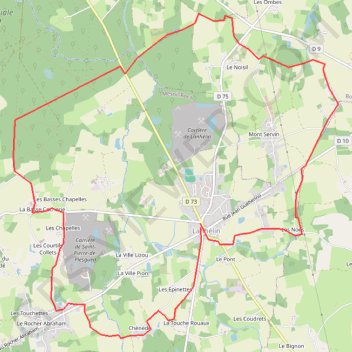 Itinéraire Circuit de LANHELIN, distance, dénivelé, altitude, carte, profil, trace GPS