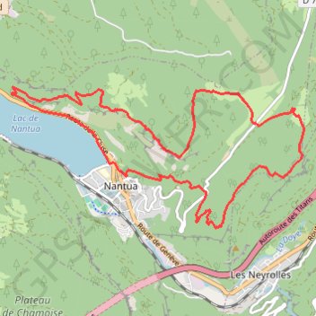 Itinéraire Tour d'horizon de Nantua, distance, dénivelé, altitude, carte, profil, trace GPS