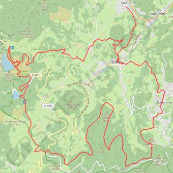 Itinéraire Les balcons D'Orbey, distance, dénivelé, altitude, carte, profil, trace GPS