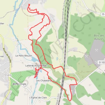 Itinéraire Les meulières de Roullet, distance, dénivelé, altitude, carte, profil, trace GPS