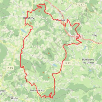 Itinéraire La randonnée de Verosvres, distance, dénivelé, altitude, carte, profil, trace GPS
