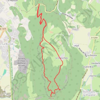 Itinéraire Voie romaine - Grand Ratz, distance, dénivelé, altitude, carte, profil, trace GPS