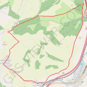 Itinéraire De Saint-Pierre-sur-Vence à Champigneul-sur-Vence, distance, dénivelé, altitude, carte, profil, trace GPS