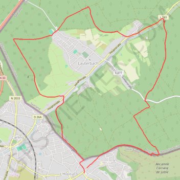Itinéraire Autour de Lauterbach, distance, dénivelé, altitude, carte, profil, trace GPS