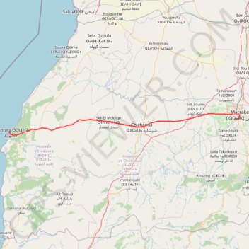 Itinéraire Essaouira - Marrakech, distance, dénivelé, altitude, carte, profil, trace GPS