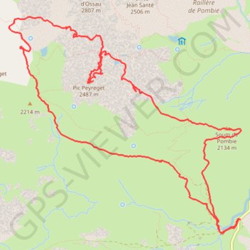 Itinéraire Pic Peyreget, Soum de Pombie en boucle depuis le parking d'Anéou, distance, dénivelé, altitude, carte, profil, trace GPS