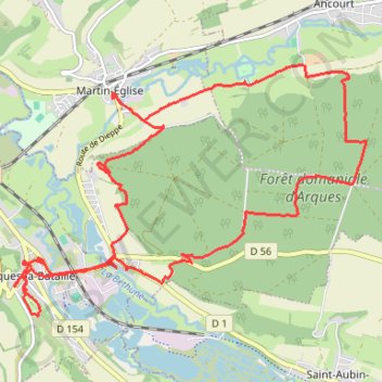 Itinéraire Arques-la-Bataille, distance, dénivelé, altitude, carte, profil, trace GPS