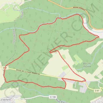 Itinéraire Rando Louviers, distance, dénivelé, altitude, carte, profil, trace GPS
