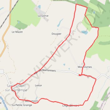 Itinéraire Saint Ouen sur gartempe, distance, dénivelé, altitude, carte, profil, trace GPS