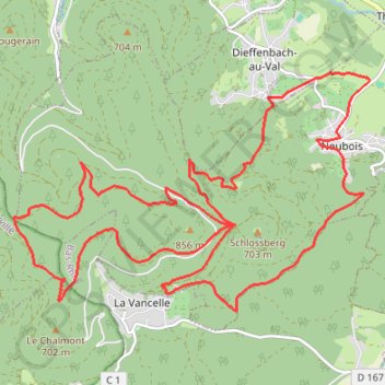 Itinéraire Circuit du Coucou, distance, dénivelé, altitude, carte, profil, trace GPS