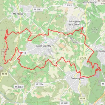 Itinéraire Sussargues, distance, dénivelé, altitude, carte, profil, trace GPS