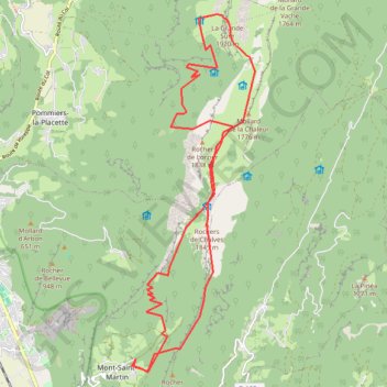 Itinéraire Rocher de chalves et grande sure, distance, dénivelé, altitude, carte, profil, trace GPS