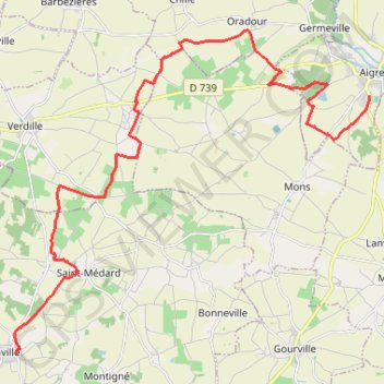 Itinéraire T16.1-Aigre à Anville, distance, dénivelé, altitude, carte, profil, trace GPS