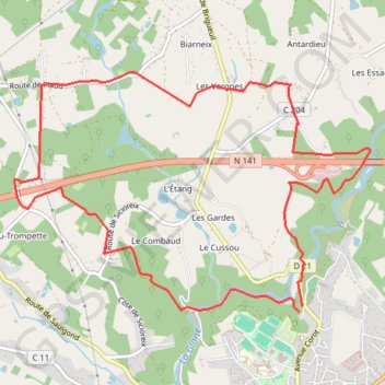 Itinéraire Sentier le Geai, distance, dénivelé, altitude, carte, profil, trace GPS