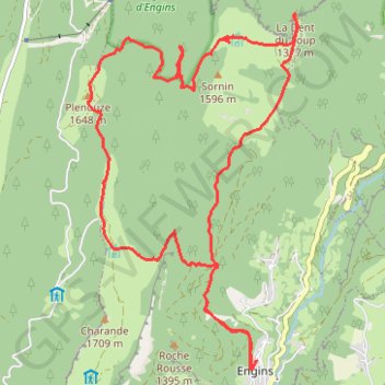 Itinéraire Engins (38) - La Molière, distance, dénivelé, altitude, carte, profil, trace GPS