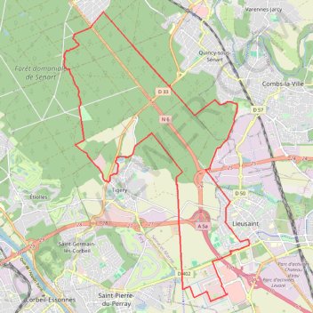 Itinéraire Sortie VTT sur les chemins de la Forêt de Sénart (version courte), distance, dénivelé, altitude, carte, profil, trace GPS