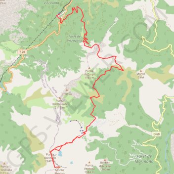 Itinéraire 8ème étape du GR20, distance, dénivelé, altitude, carte, profil, trace GPS