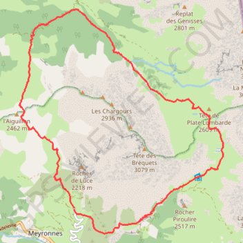 Itinéraire Ubaye, distance, dénivelé, altitude, carte, profil, trace GPS