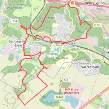 Itinéraire Jouy Viltain, distance, dénivelé, altitude, carte, profil, trace GPS