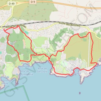 Itinéraire La Courrone, distance, dénivelé, altitude, carte, profil, trace GPS