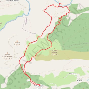 Itinéraire Bargème-Petit Brouis, distance, dénivelé, altitude, carte, profil, trace GPS
