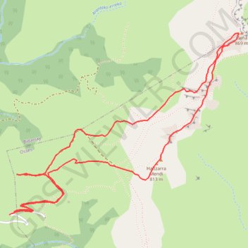 Itinéraire Laina et Haltzamendi en circuit depuis Harberga (Bidarray), distance, dénivelé, altitude, carte, profil, trace GPS