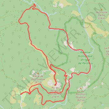 Itinéraire 2025 01 17 pic du perthus occidental pont du pigeonnier sams, distance, dénivelé, altitude, carte, profil, trace GPS