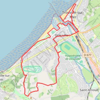 Itinéraire Dauville - Trouville, distance, dénivelé, altitude, carte, profil, trace GPS